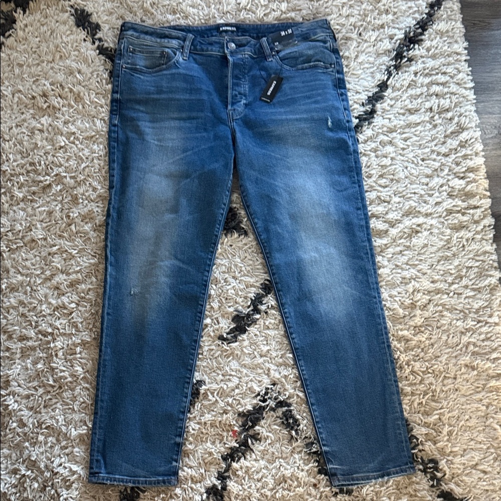 Express Relaxed Fit Denim Jeans - Blue